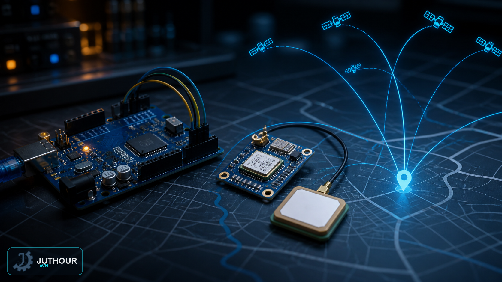 رسم هندسي توضيحي: وحدة NEO-6M GPS: تحديد الإحداثيات بدقة مع الأردوينو