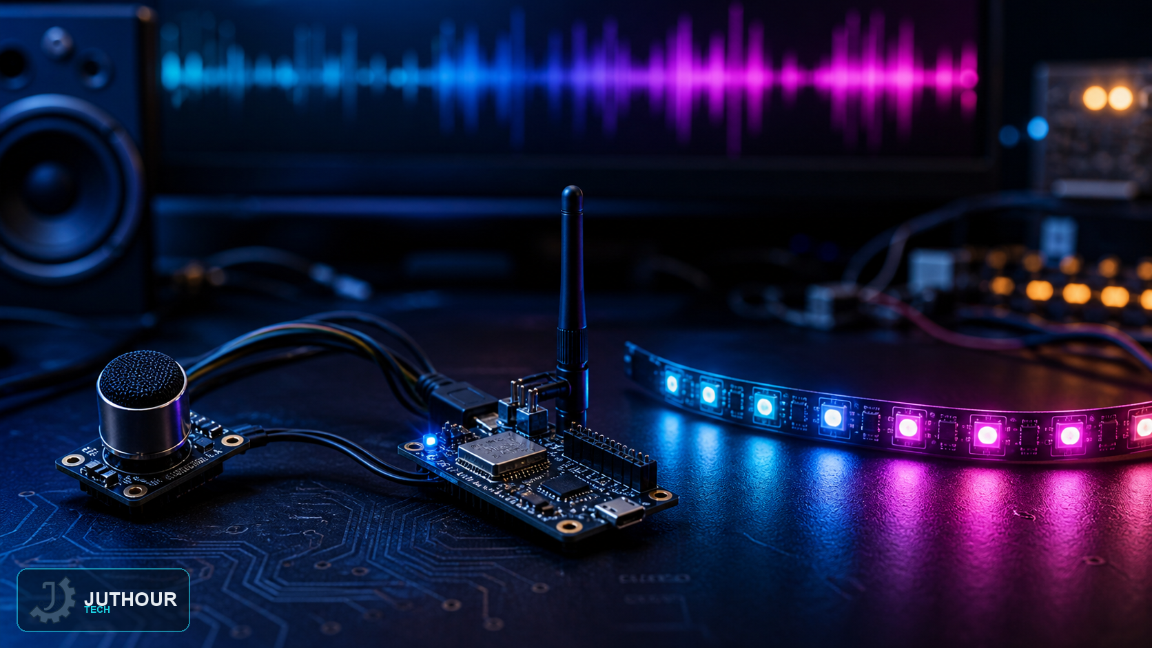 Engineering illustration: Controlling LEDs with Voice Commands over Bluetooth