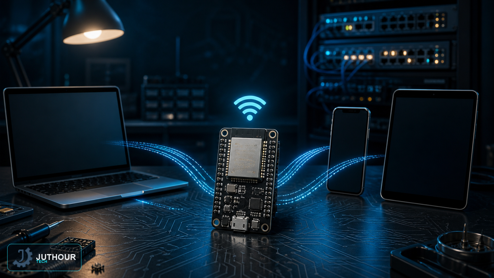 Engineering illustration: Build a Simple ESP32 Web Server with Arduino IDE