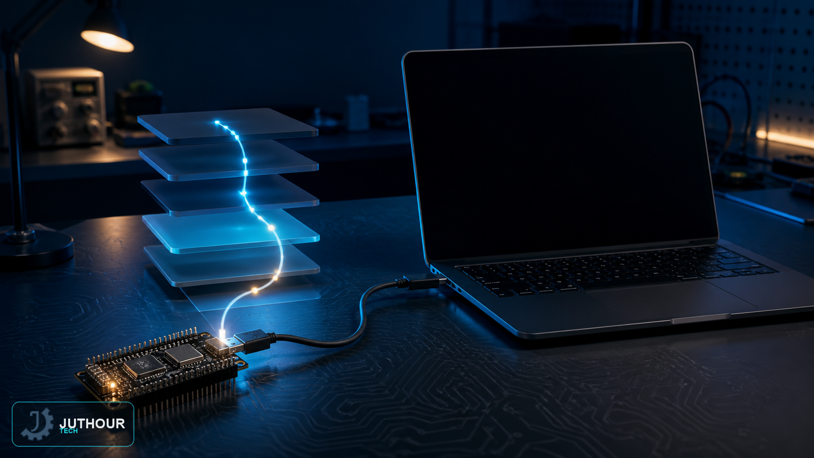 رسم هندسي توضيحي: إعداد Arduino IDE لبرمجة ESP32: الجزء الثاني
