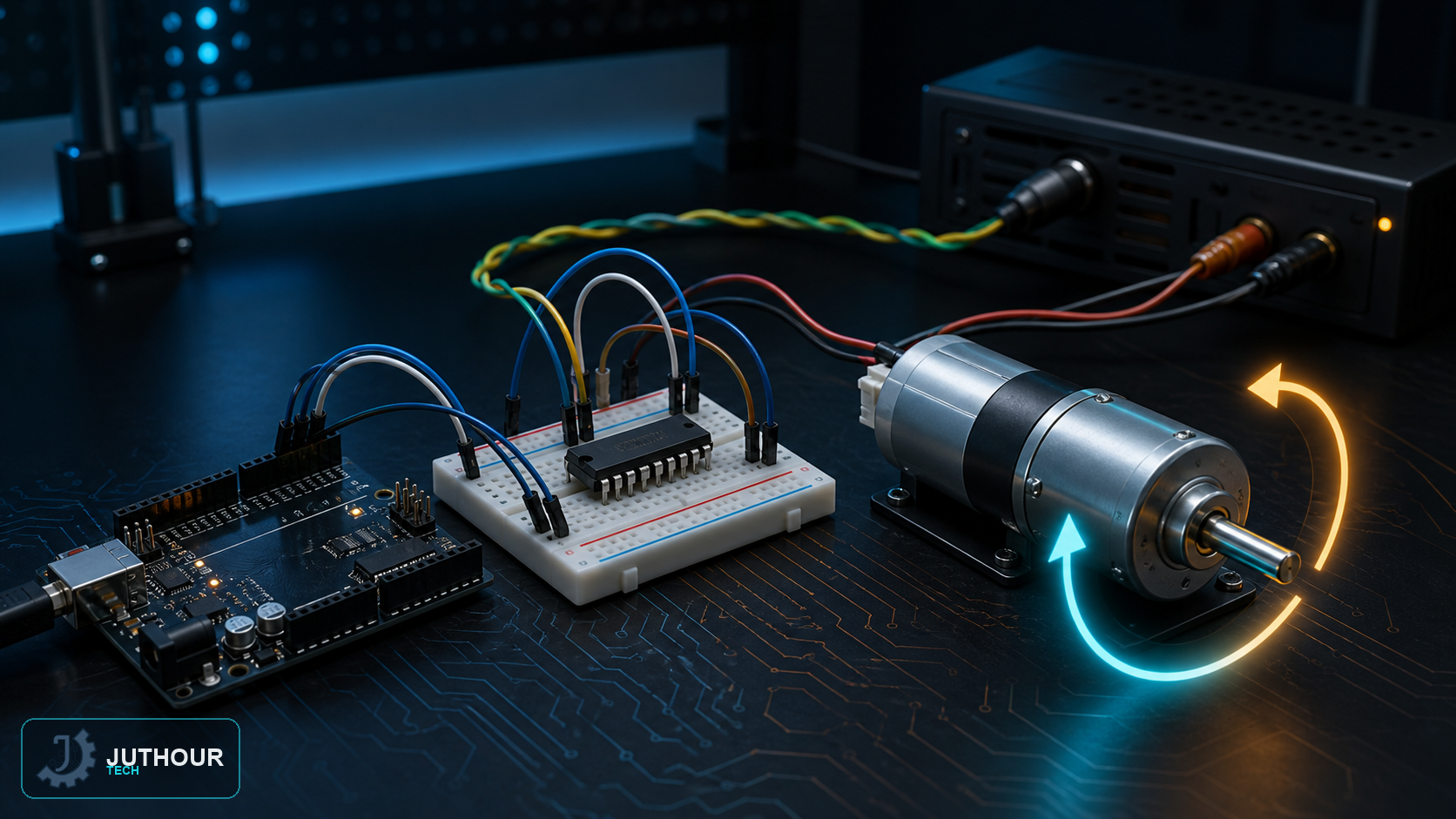 Engineering illustration: Drive a DC Motor with the L293D IC