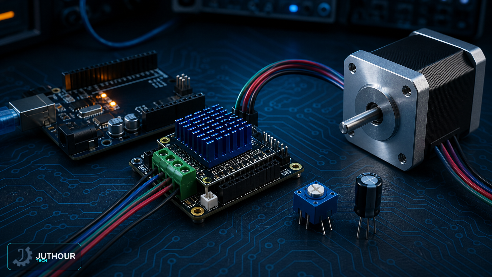 Engineering illustration: Control a Stepper Motor with an A4988 Driver