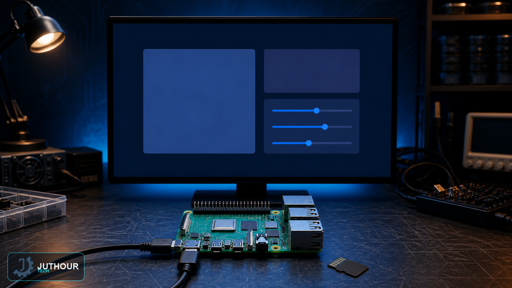 رسم هندسي توضيحي: إعداد Raspberry Pi OS على لوحة Raspberry Pi: الإعدادات الأساسية