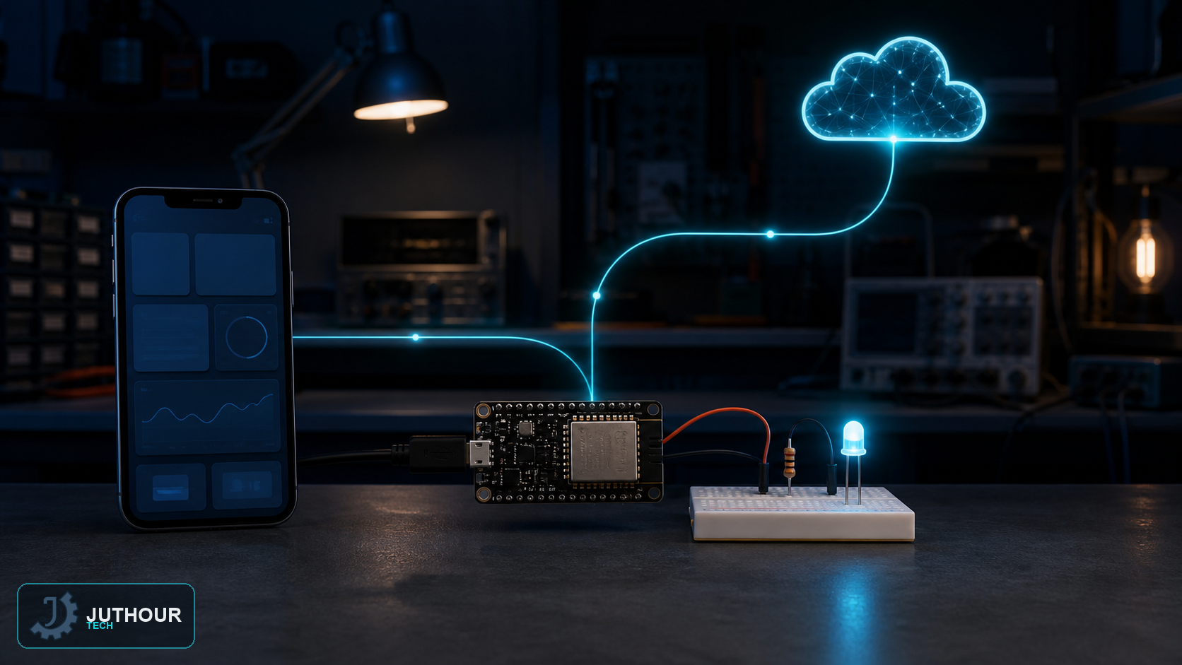 التحكم في LED عبر Blynk ولوحة ESP32 ببيئة Arduino