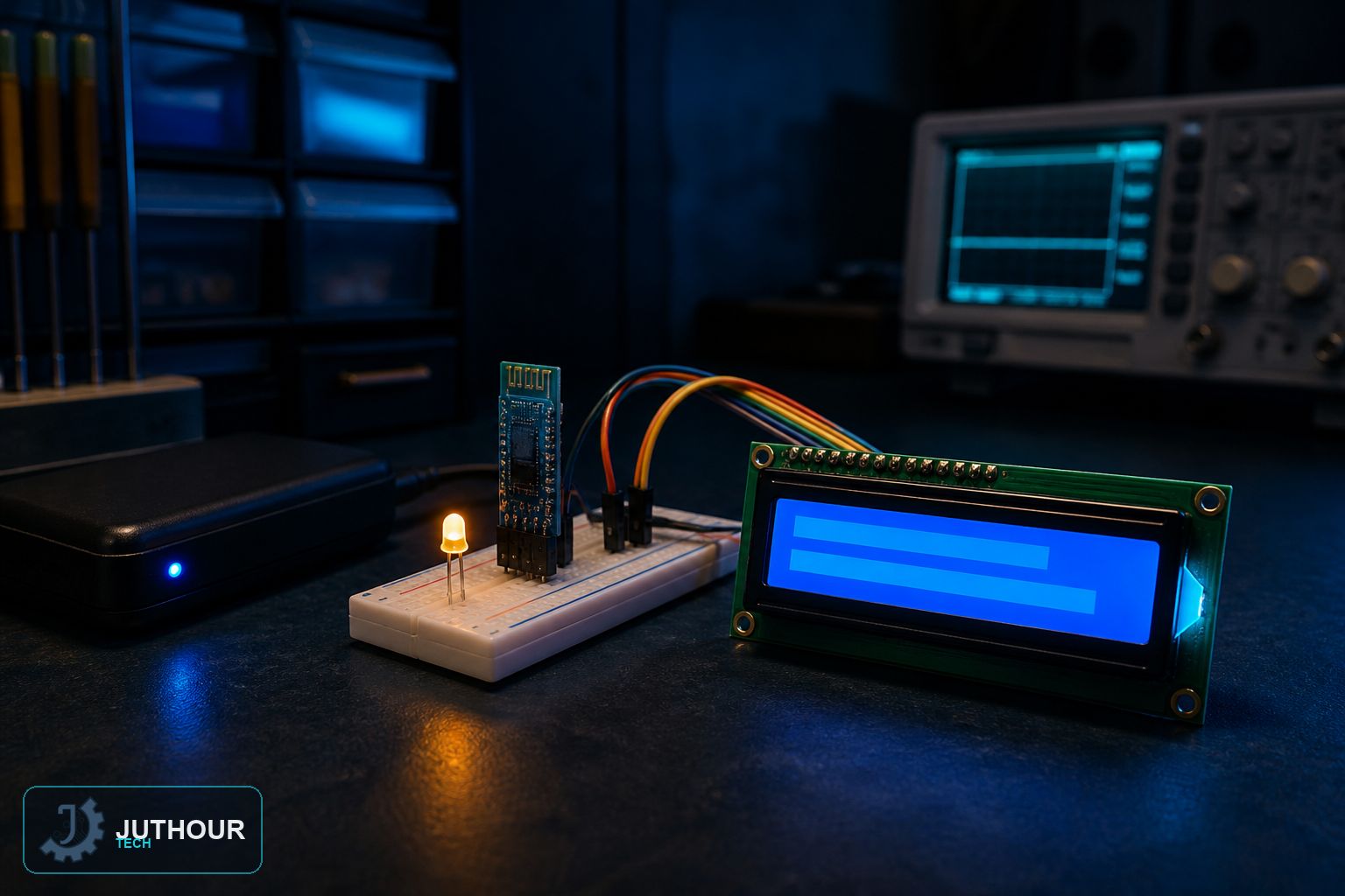 نموذج إشعار نصي من البلوتوث إلى شاشة LCD