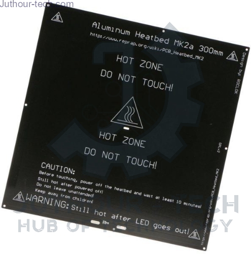 Heated Bed MK2A 300x300x2 mm for 3D Printer (PCB)