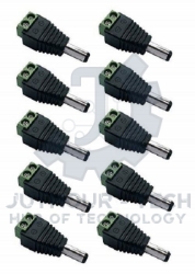 Screw Terminal Block To Male DC Power Adapter - 2.1mm Plug - Pack 10