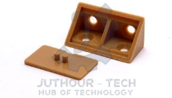 10 Plastic Corner Angle Brackets 90 Degree (Brown) With Cover Front