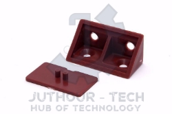 10 Plastic Corner Angle Brackets 90 Degree (Dark Red) With Cover