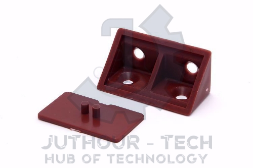 10 Plastic Corner Angle Brackets 90 Degree (Dark Red) With Cover