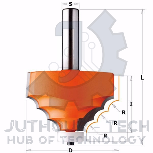 Router Drill Bit D: 25mm H: 12mm Shank:12