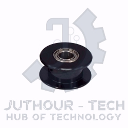 GT2 5mm Bore Black Aluminum Toothless Timing Belt Idler Pulley