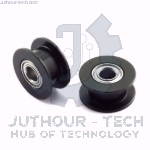 GT2 5mm Bore Black Aluminum Toothless Timing Belt Idler Pulley