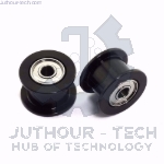 GT2 5mm Bore Black Aluminum Toothless Timing Belt Idler Pulley