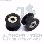 GT2 3mm Bore Black Aluminum Toothless Timing Belt Idler Pulley