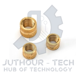 M2.5*5*3.5 - Brass Cylinder Knurled Round Molded-in Insert Embedded Nuts - pack of (5)