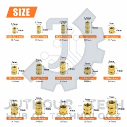 M2.5*5*3.5 - Brass Cylinder Knurled Round Molded-in Insert Embedded Nuts - pack of (5)