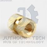 M4*12*5.2 - Brass Cylinder Knurled Round Molded-in Insert Embedded Nuts - pack of (5)