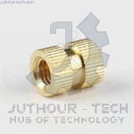 M4*12*5.2 - Brass Cylinder Knurled Round Molded-in Insert Embedded Nuts - pack of (5)