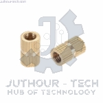 M5*12*6.3 - Brass Cylinder Knurled Round Molded-in Insert Embedded Nuts - Pack Of(5)