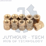 M5*12*6.3 - Brass Cylinder Knurled Round Molded-in Insert Embedded Nuts - Pack Of(5)