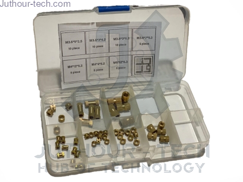 Picture of 50 Piece/Box Brass Cylinder Knurled Round Molded-in Insert Embedded Nuts