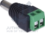 Screw Terminal Block To Male DC Power Adapter - 2.1mm Plug Front
