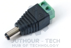 Screw Terminal Block To Male DC Power Adapter - 2.1mm Plug Backward