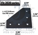 90 Degree Joining Plate ( Steel ) Dim