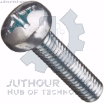 M2.5x15mm Phillips Steel Machine Screw Pan Head - Pack 100
