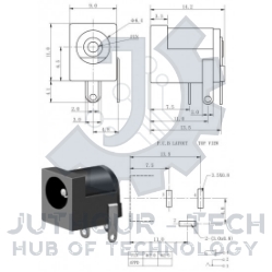 DC Power 2.1mm Connector on PCB