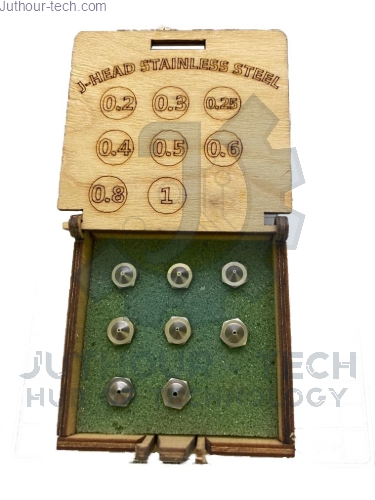 J-Head Nozzle Stainless Steel Pack ( 0.2 mm , 0.3 mm , 0.4 mm , 0.5 mm , 0.6 mm , 0.8 mm , 1 mm )