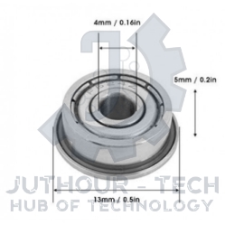 F624zz bearing 4x13x5 Flanged