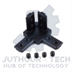 Industrial Aluminum Profile 2020 European Standard Three Dimensional Angle Corner Connector Black	