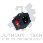 AC Power Connector With Fuse Holder And Switch 3 Pin