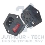 AC Power Connector With Fuse Holder And Switch 3 Pin