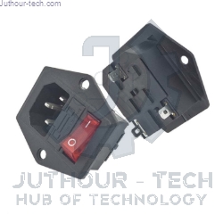 AC Power Connector With Fuse Holder And Switch 3 Pin