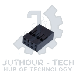2x4P DuPont Plastic Terminal Housing Double Row 2.54mm – 8 pin (5 PCS)