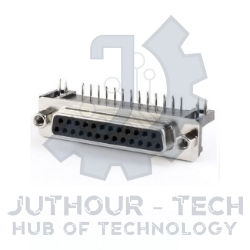 DB25 Female Right Angle on PCB Solder Type (DB9)