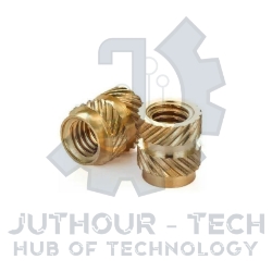 M5*10*6 - Brass Cylinder Knurled Round Molded-in Insert Embedded Nuts - Pack Of (5)