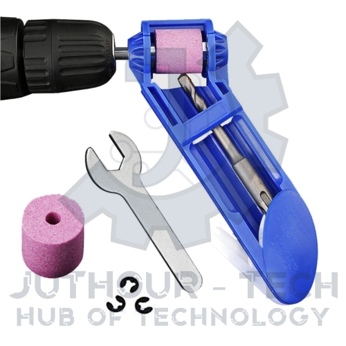 Portable Sharpener Works With a Drill Bit With a Grinding Wheel and Extra Wrench