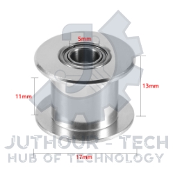 Aluminum Idler Pulley Toothless 5mm For Timing Belt 10mm