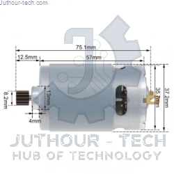 RS550 DC Motor 21V 28000 RPM 14 Teeth 8.2mm Gear