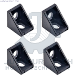 Black 2020 Slots Corner Angle L Brackets Connector Fasten Aluminum Profile Accessories