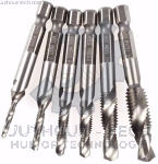 Picture of 6 Pcs/set Hex HSS High Speed Steel Thread Spiral Screw M3 M4 M5 M6 M8 M10 Metric Composite Tap Drill Bit Tap