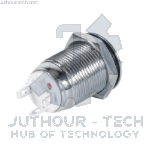Waterproof Self-locking 12mm LED On/Off Push Button Switch + Metal Button Head