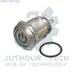 Waterproof Self-locking 12mm LED On/Off Push Button Switch + Metal Button Head