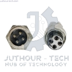 GX16- 4 Pole Metal Male Female Panel Connector Front	