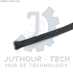 1 Meter Black Braided Cable Sleeve 1.2 CM