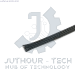 1 Meter Black Braided Cable Sleeve 1 CM